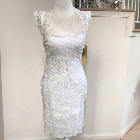 Nicole Miller Dresses & Skirts - Nicole Miller beautiful white lace midi dress. NWT